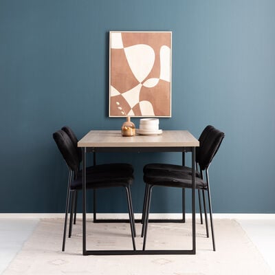 Vivano Cube-Classic 4-hengen ruokailuryhmä tammi/beige