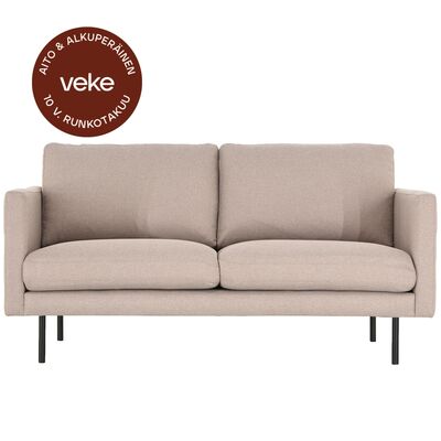 Scandic Copenhagen 2-istuttava sohva roosa Soro 61, mustat jalat