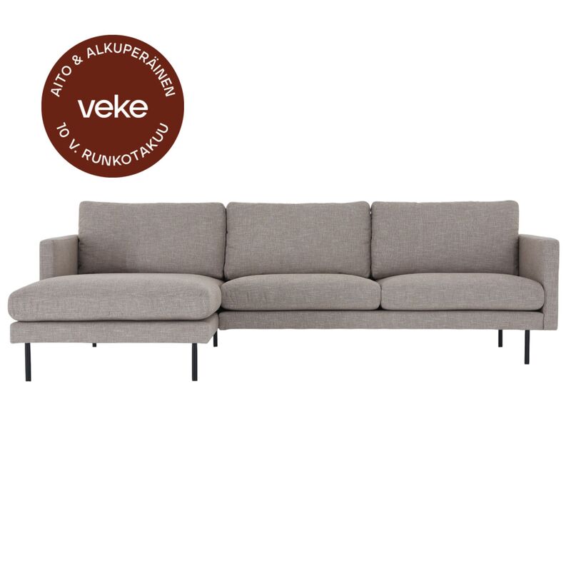 Scandic Copenhagen divaanisohva vasen beige Verdon 416, mustat jalat
