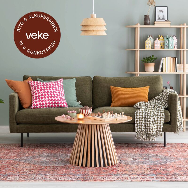 Scandic Copenhagen 3-istuttava sohva vihreä Home 14, mustat jalat