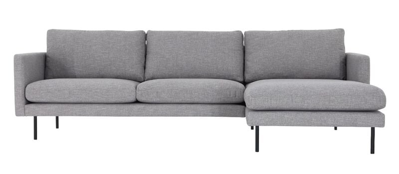 Scandic Copenhagen divaanisohva oikea vaaleanharmaa Verdon 482, mustat jalat