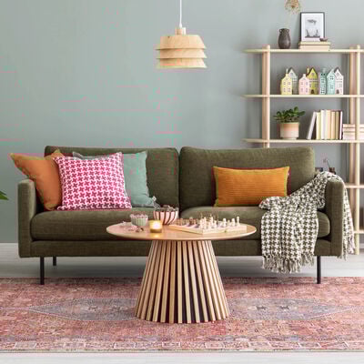Scandic Copenhagen 3-istuttava sohva beige Verdon 416, mustat jalat