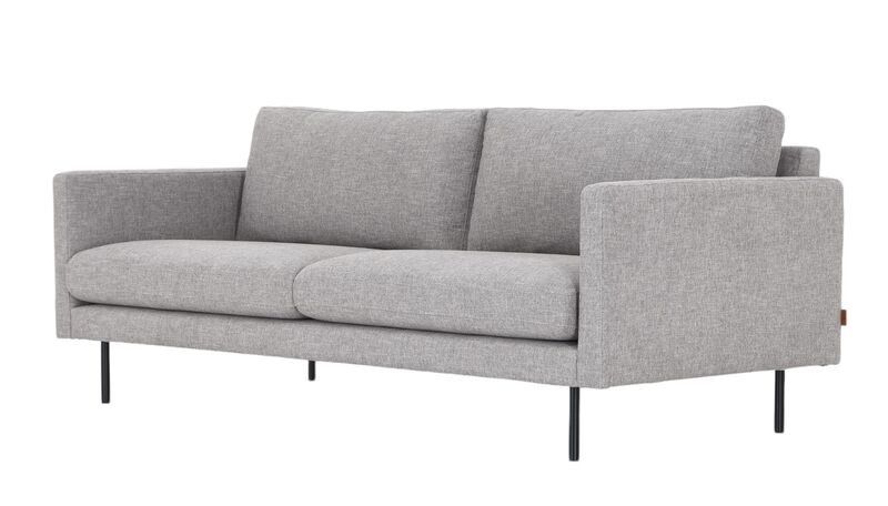 Scandic Copenhagen 3-istuttava sohva – vaaleanharmaa, mustat jalat