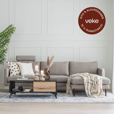 Scandic Copenhagen divaanisohva oikea vihreä Home 14, mustat jalat