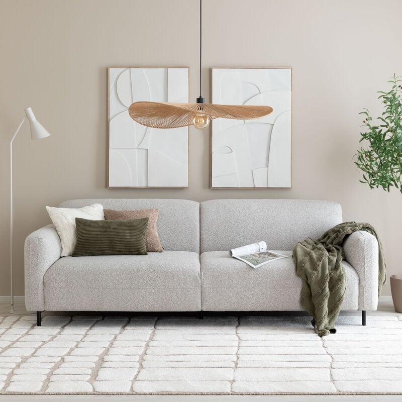 House Nordic Salvador 3-istuttava sohva vaaleanharmaa HN1253