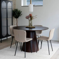 House Nordic Bolton-Halden 4-hengen pyöreä ruokailuryhmä pähkinä/beige