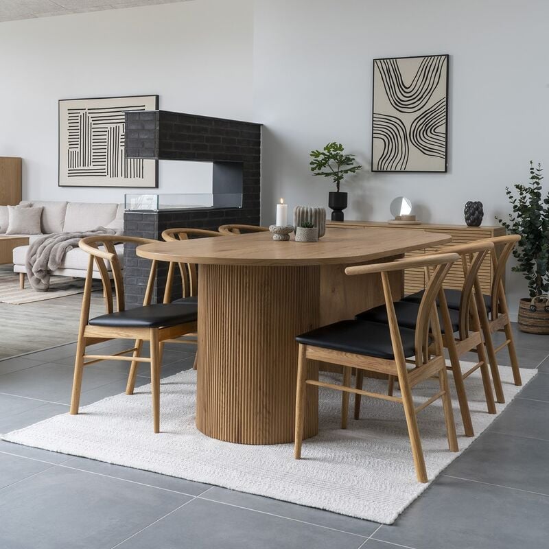 House Nordic Boavista-Artenara 6-hengen ovaali ruokailulyhmä tammi/musta