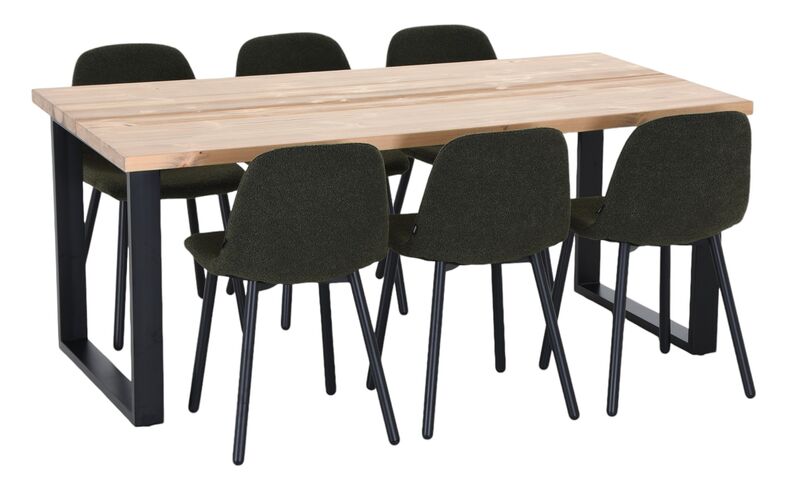 Seela-Cosy 6-hengen ruokailuryhmä antiikkipetsattu/sammal