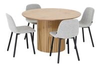 Alessio-Cosy 4-hengen pyöreä ruokailuryhmä tammi/vaalea beige