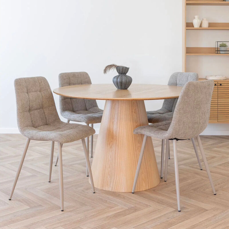 House Nordic Bolton-Middelfart 4-hengen pyöreä ruokailuryhmä saarni/greige