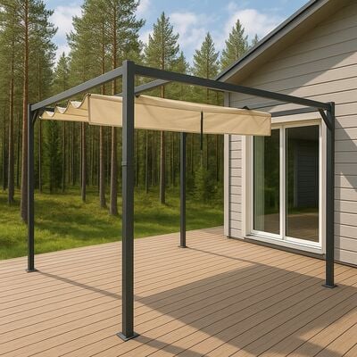 Classic pergola 3x3 m musta/beige