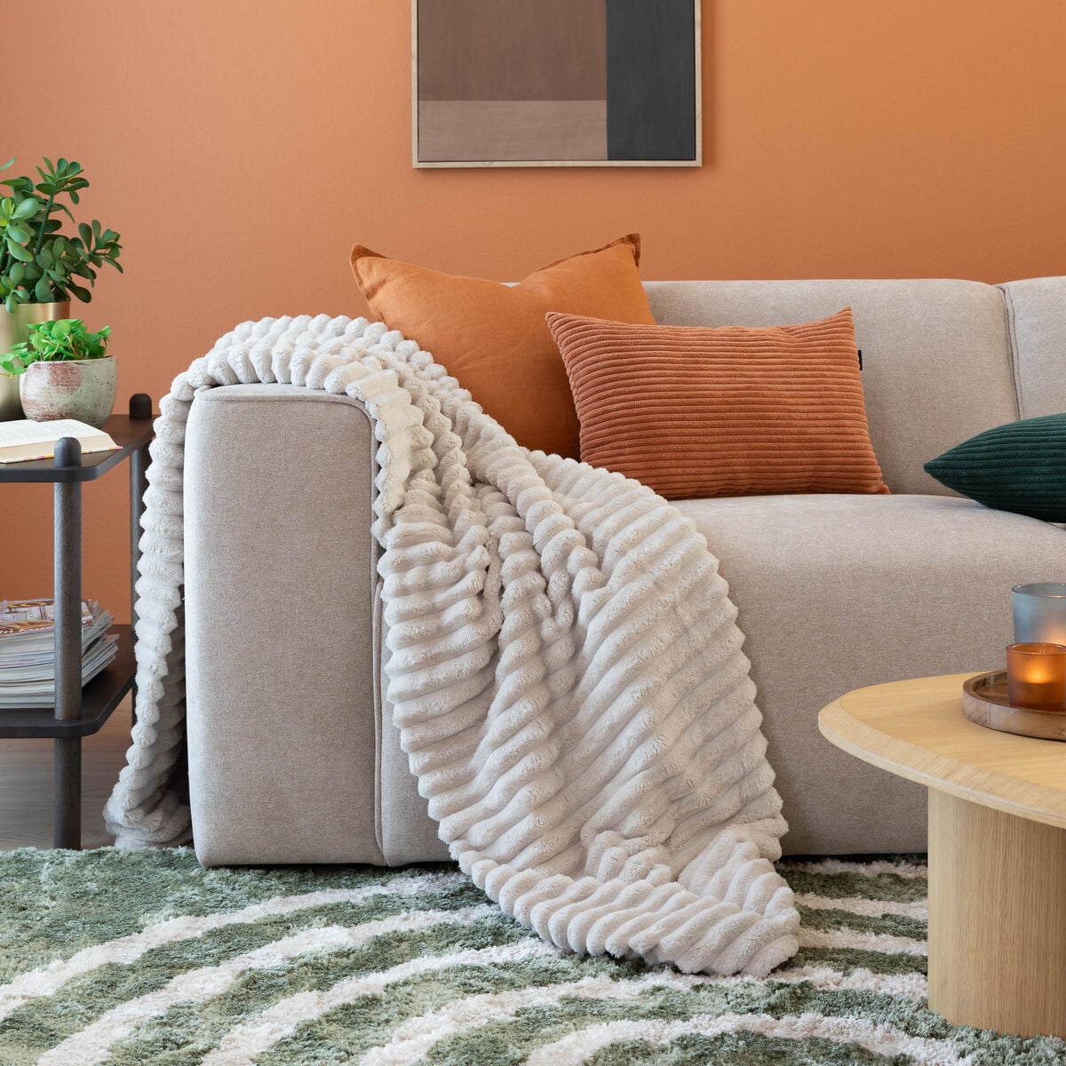 4Living Morris torkkupeitto 140x200 cm vaalea beige