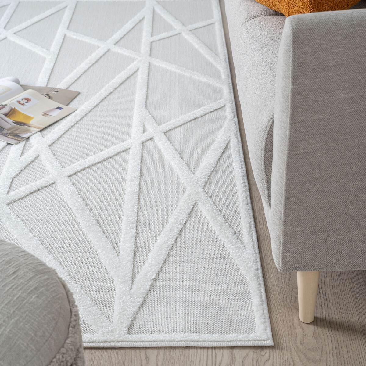 Vivia matto 160x230 cm valkoinen