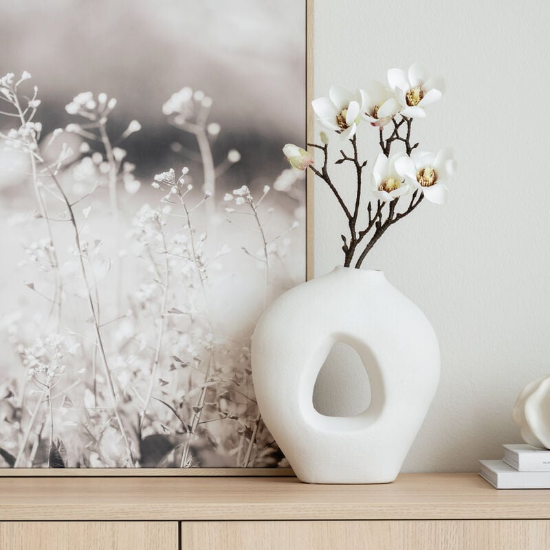 House Nordic Keraaminen vaasi 24x10,5x28 cm valkoinen