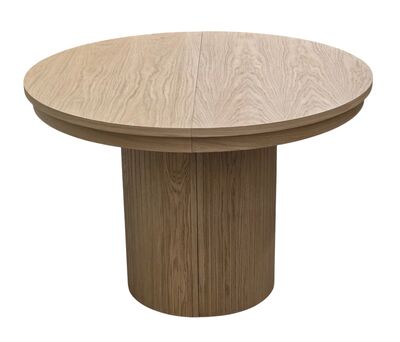 Mika jatkettava pyöreä ruokapöytä Ø110+50+50x76 cm valkotammi