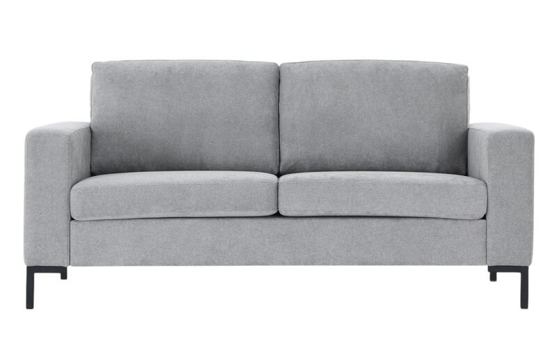 Toronto 2-istuttava sohva vaaleanharmaa storm 85, jalka musta metalli