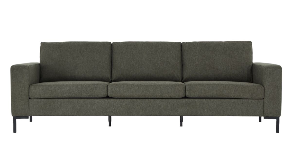 Toronto 3-istuttava sohva – vihreä Verita 34, mustat metallijalat