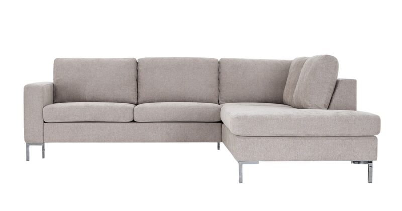 Toronto avokulmasohva oikea, beige Storm 06, jalka kromi