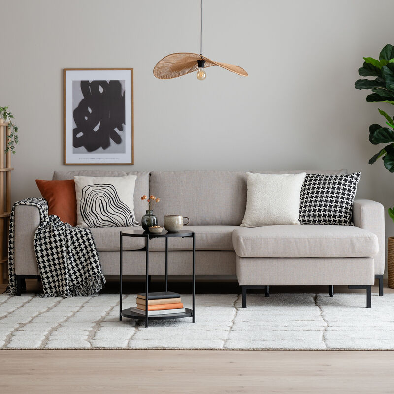 Toronto divaanisohva hiekka hygge 10, jalka musta metalli