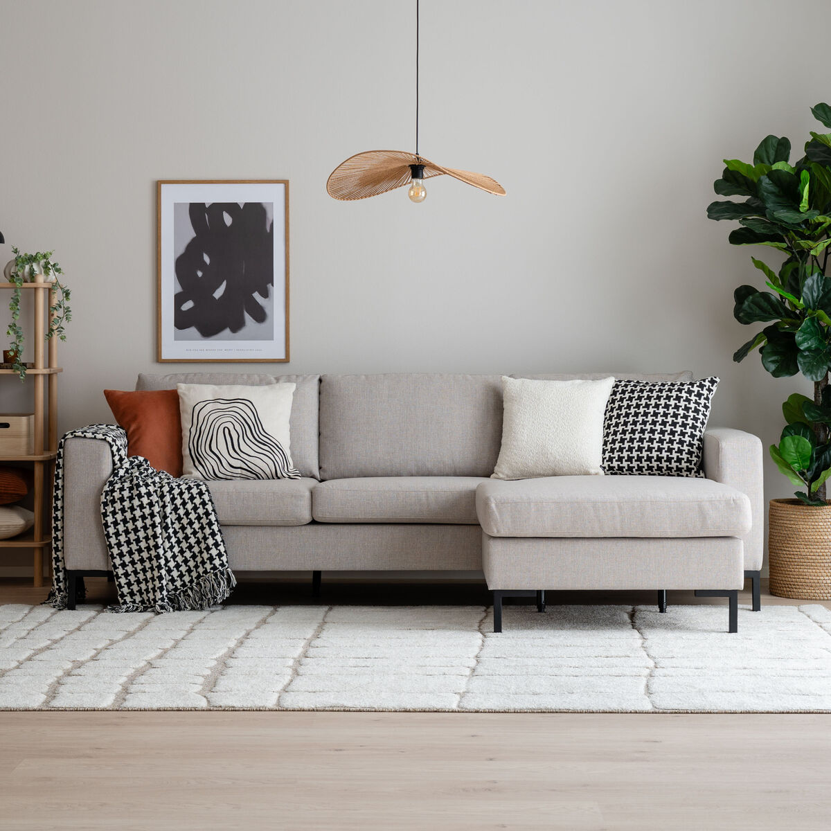 Toronto divaanisohva hiekka hygge 10, jalka musta metalli