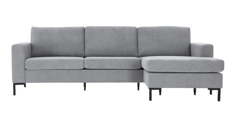 Toronto divaanisohva vaaleanharmaa storm 85, jalka musta metalli