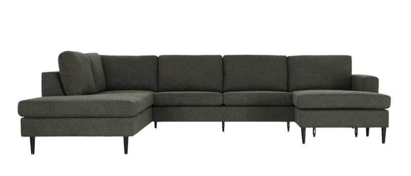 Toronto u-kulmasohva vasen, vihreä verita 34, jalka wenge