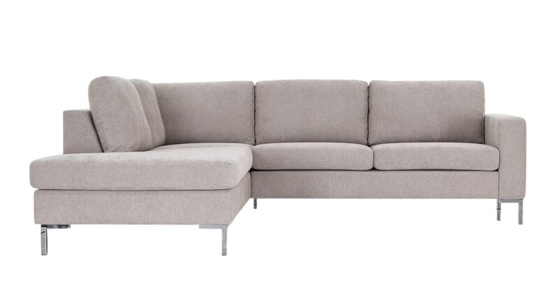 Toronto avokulmasohva vasen, beige Storm 06, jalka kromi