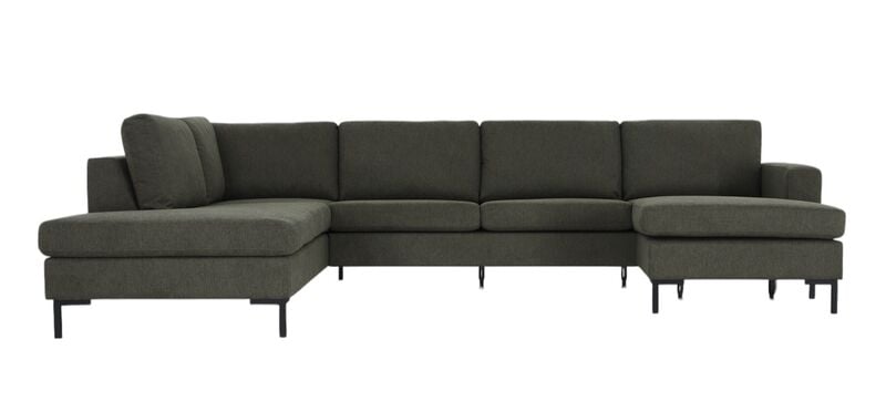 Toronto u-kulmasohva vasen, vihreä verita 34, jalka musta metalli