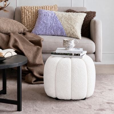 House Nordic Paisley pyöreä rahi luonnonvalkoinen Ø48