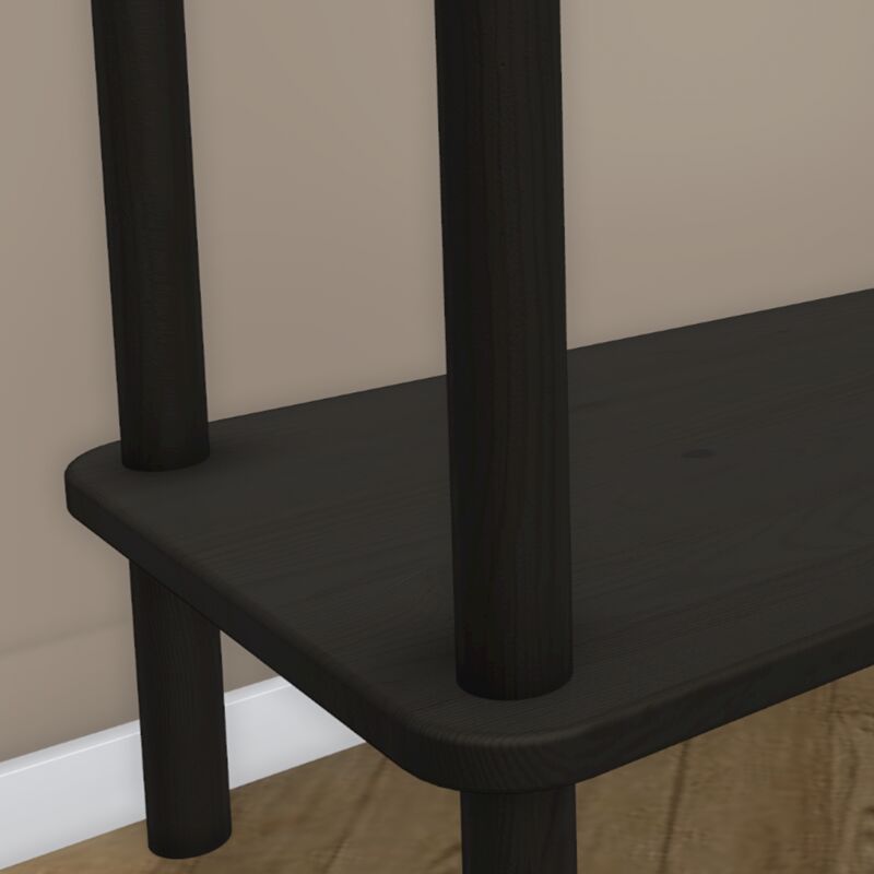 Askel hyllylevy suoralla päädyllä hiili