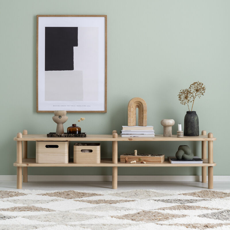 Askel matala tv-taso 138x35x38 cm hiekka