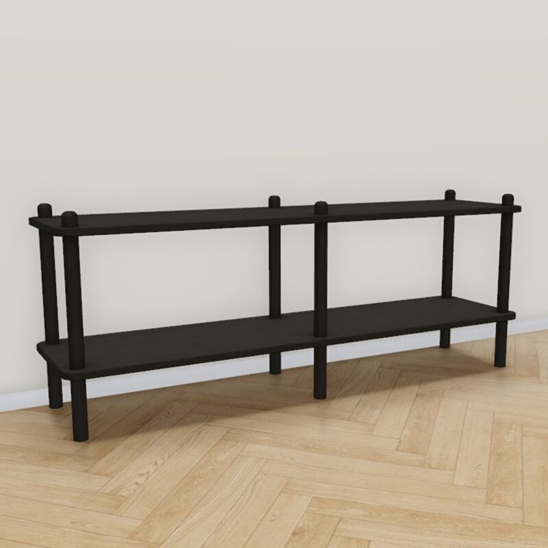 Askel korkea tv-taso 138x35x53,5 cm hiili