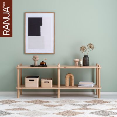 Askel korkea tv-taso 138x35x53,5 cm puuvalmis