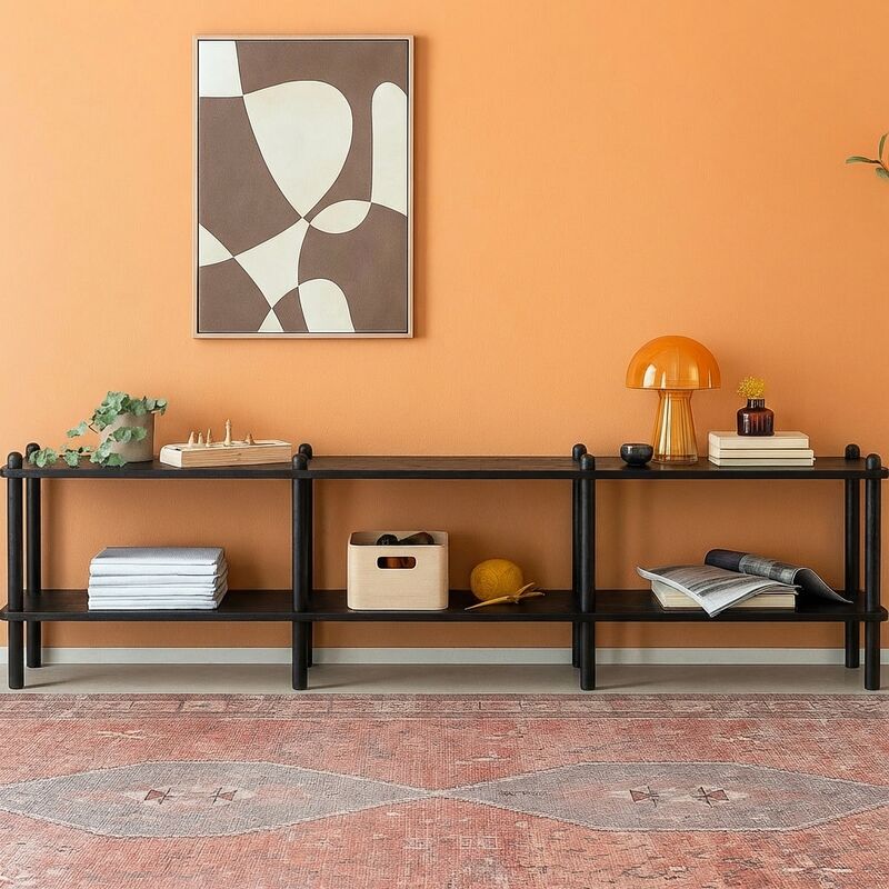 Askel korkea tv-taso 203x35x53,5 cm hiili