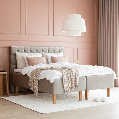 Unia Premium runkopatjasänky L 160x200 Latte, Pronssi 8cm, Tammi kartio 23cm