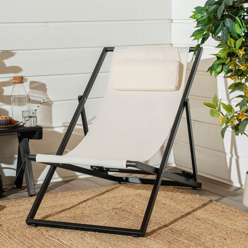 Trend aurinkotuoli musta/hiekka