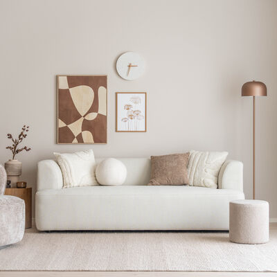 Kaari 3-istuttava sohva vaalea beige Pixie 25