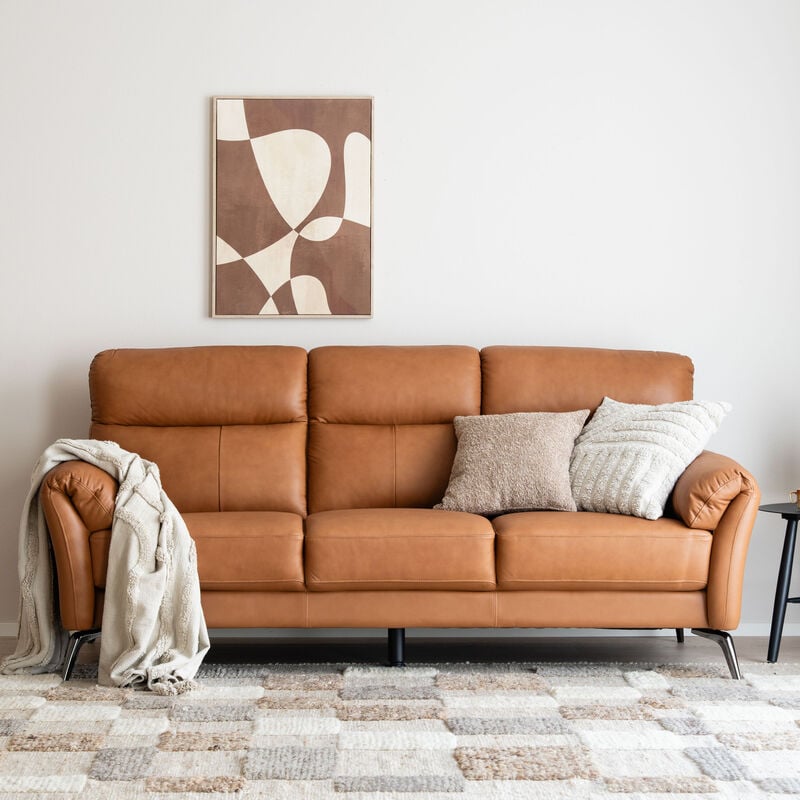 Honka 3-istuttava sohva konjakinruskea