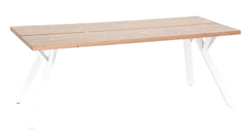 Lana lankkupöytä suoralla reunalla 200x90 cm antiikkipetsattu/valkoinen