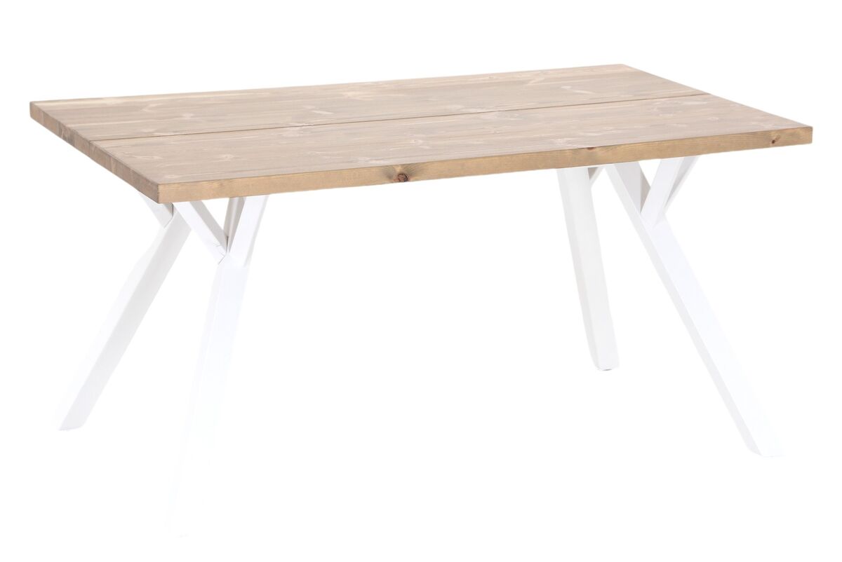 Lana terassilankkupöytä suoralla reunalla 150x90 cm antiikkipetsattu/valkoinen