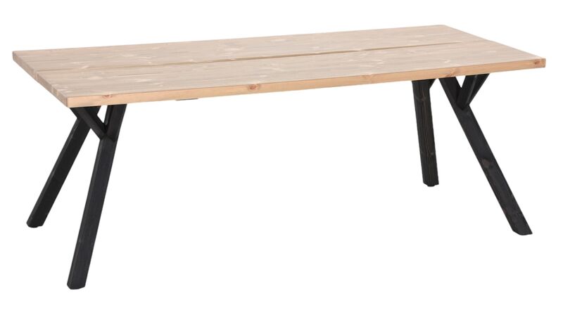 Lana lankkupöytä suoralla reunalla 200x90 cm antiikkipetsattu/musta