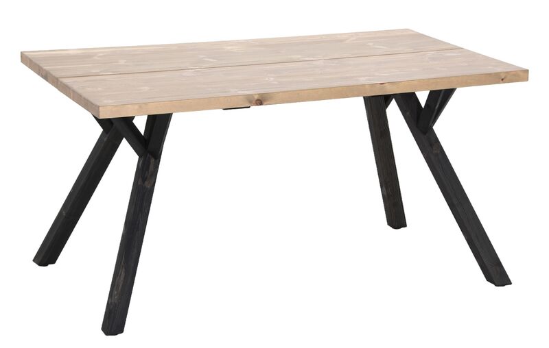 Lana lankkupöytä suoralla reunalla 150x90 cm antiikkipetsattu/musta