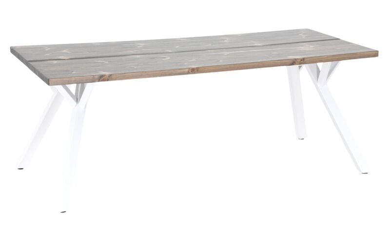 Lana lankkupöytä suoralla reunalla 200x90 cm savunharmaa/valkoinen