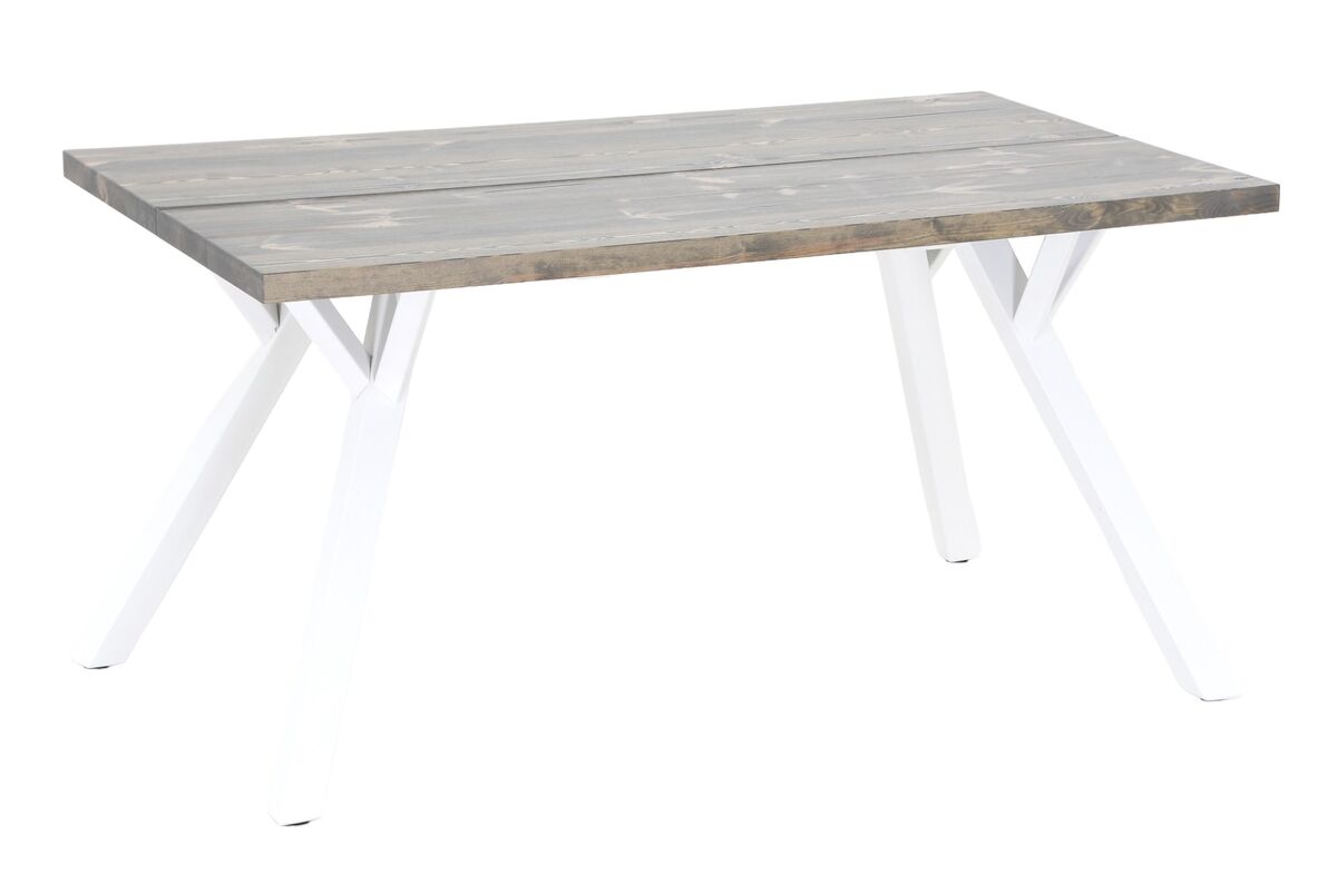 Lana terassilankkupöytä suoralla reunalla 150x90 cm savunharmaa/valkoinen