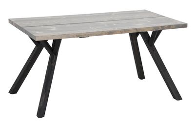 Lana terassilankkupöytä suoralla reunalla 150x90 cm savunharmaa/valkoinen