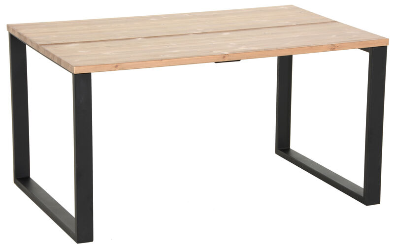 Honka lankkupöytä metallijaloilla 140x90 antiikkipetsattu/musta