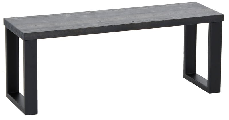 Honka lankkupenkki 115x35 cm metallijalalla musta/musta