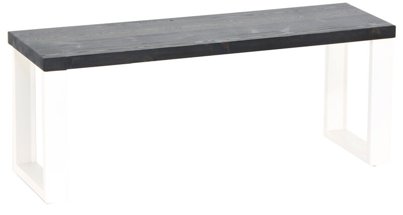 Honka lankkupenkki 115x35 cm metallijalalla musta/valkoinen