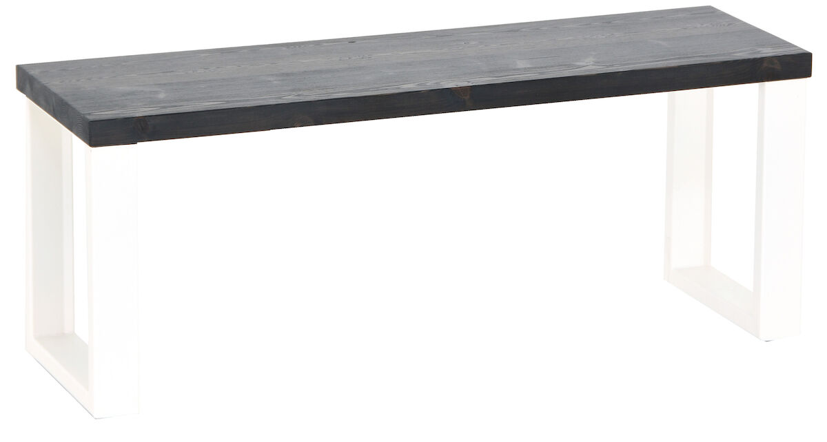 Honka terassipenkki 115x35 cm metallijalalla musta/valkoinen
