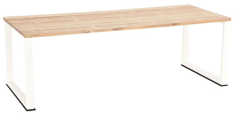 Honka lankkupöytä metallijaloilla 220x90 antiikkipetsattu/valkoinen